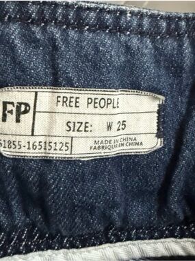 Free People Augusta Wide Leg High rise Jeans Sz 25 Maytal Blue missing belt